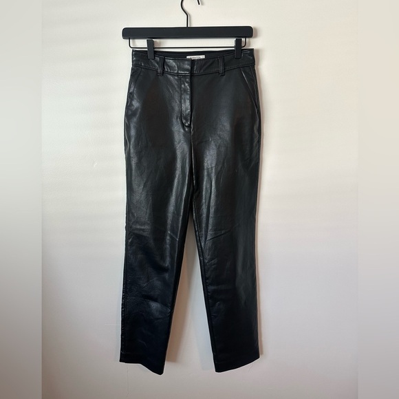 Aritzia Babaton Command Cropped Black Leather Pant Size 2 - Picture 6 of 12